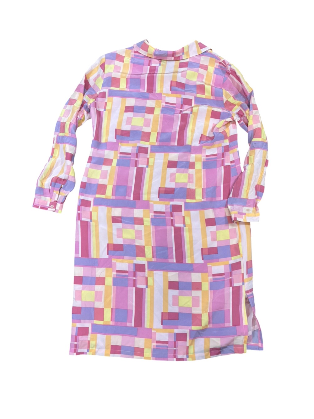 Vintage Bob Mackie Studio 100% Silk Geometric Tunic Shirt Dress Sz14 - Picture 8 of 12